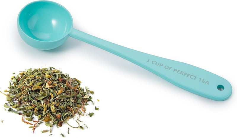 Pure Matcha Loose Leaf Tea Spoon Measure | One Cup of Perfect Tea | Stainless Steel Scoop (50's Blue) - Image 1